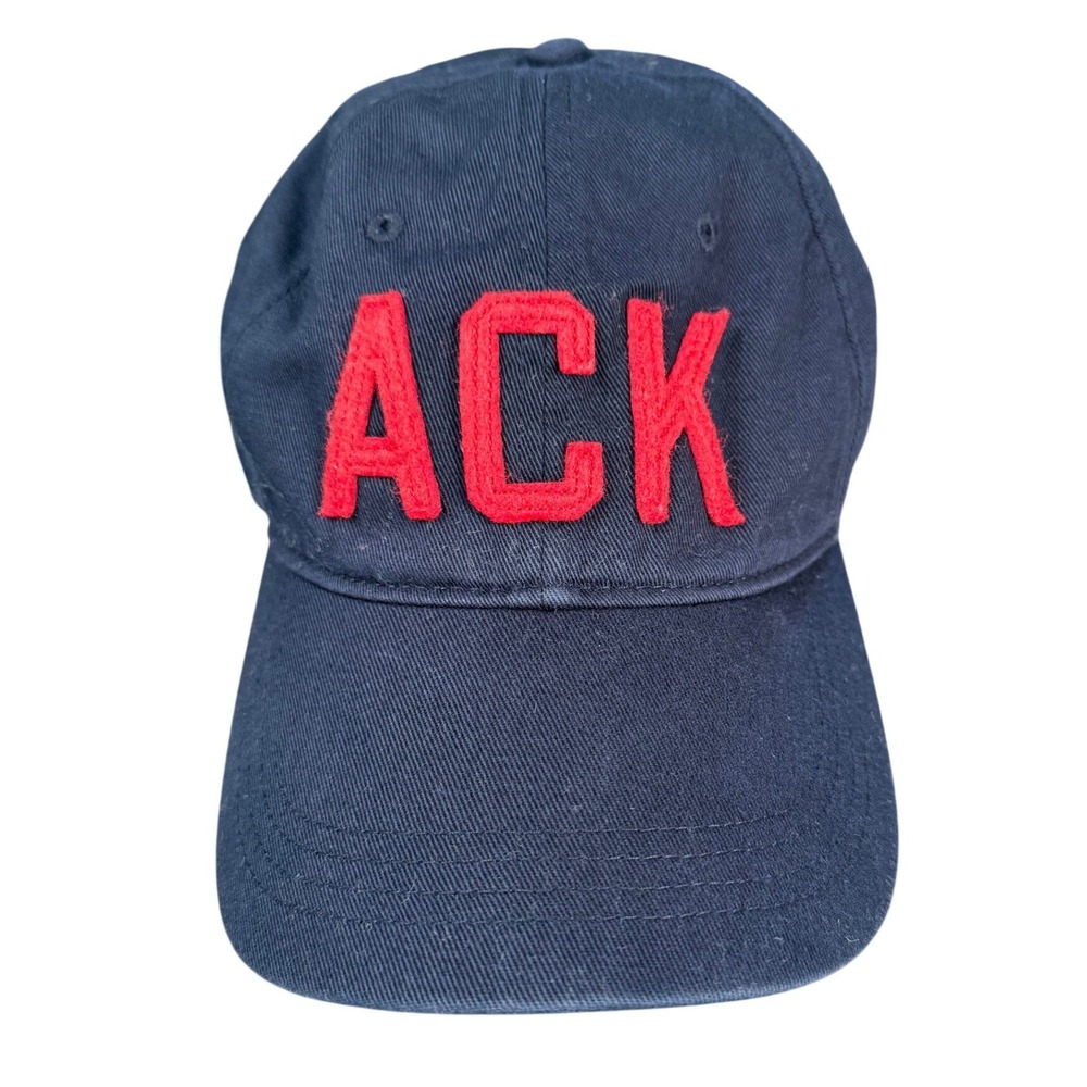 TC Outfitters Nantucket MA ACK Hat Navy Blue Red Felt Letter Baseball Cap OSFM